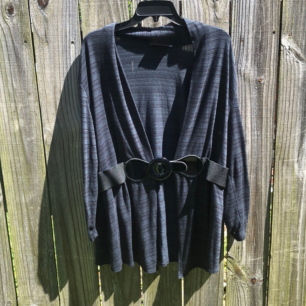 Belted cardigan sweater